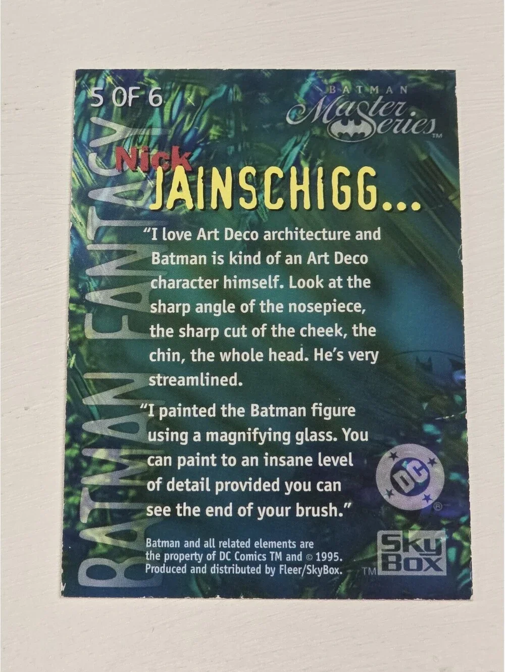 1995 Skybox Batman Master Series Spectra-etch Fantasy Foil Chase Card #5